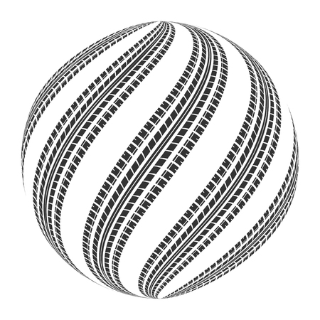 Sphere tire track silhouette vector illustration.のイラスト素材