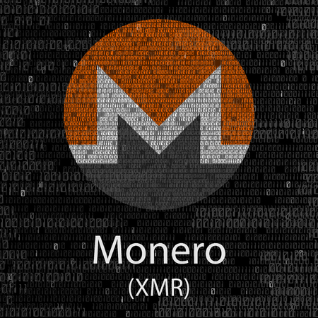 Monero cryptocurrency background on plain backgroundのイラスト素材