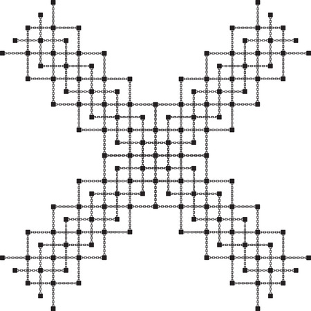 Chain with blocks forming X Vector illustration.のイラスト素材
