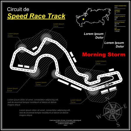 Fast pursuit circuit blackのイラスト素材