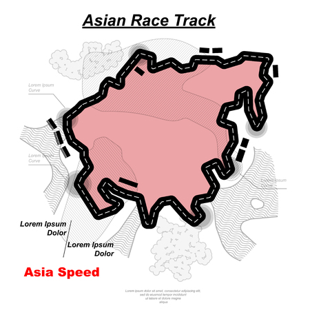 Asian track roadのイラスト素材