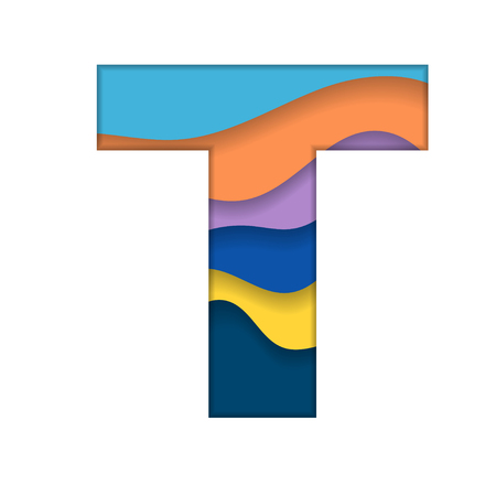 Colorful letter Tのイラスト素材