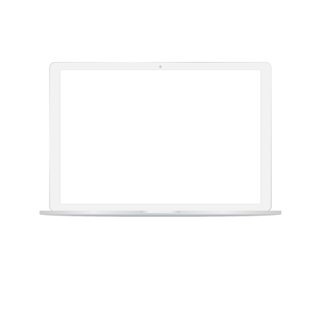 White digital laptop illustration.のイラスト素材