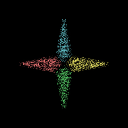 Dotted color windrose silhouetteのイラスト素材