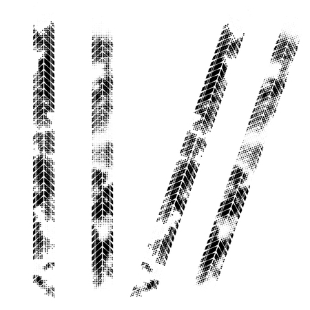 Black halftone tire tracksのイラスト素材