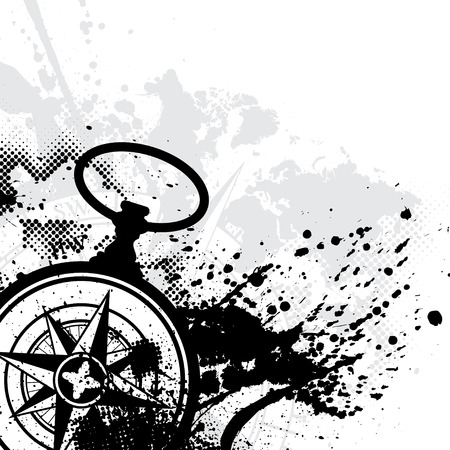 Wind rose world mapのイラスト素材