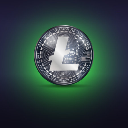 Litecoin metal coinのイラスト素材