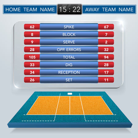 Volleyball match statisticsのイラスト素材