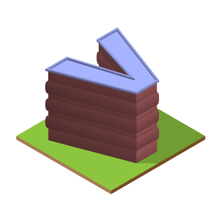 Isometric building letter V formのイラスト素材