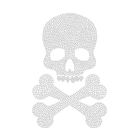Diamond skull white silhouetteの写真素材