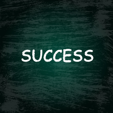 Dark green grunge blackboard with white charcoal word successのイラスト素材