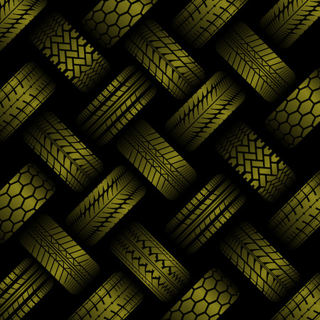 Cars yellow tire tracks backgroundのイラスト素材