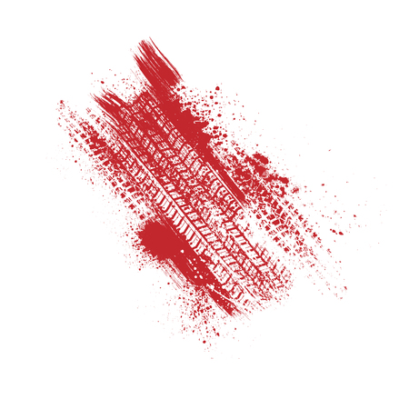 Red grunge tire trackのイラスト素材
