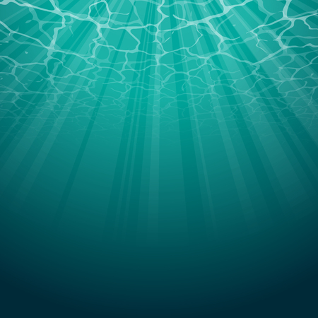 Blue under water background with sun light raysのイラスト素材