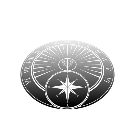 Sundial black shine backgroundの写真素材