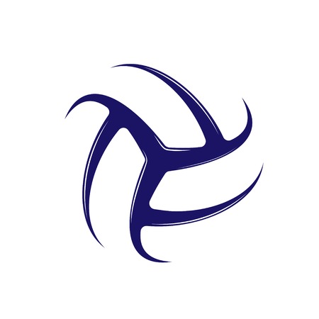 Dark blue abstract volleyball symbol isolated on white backgroundのイラスト素材