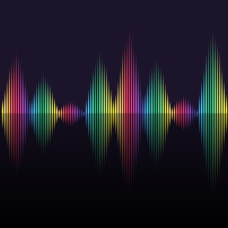 Black background with different color sound equalizerのイラスト素材