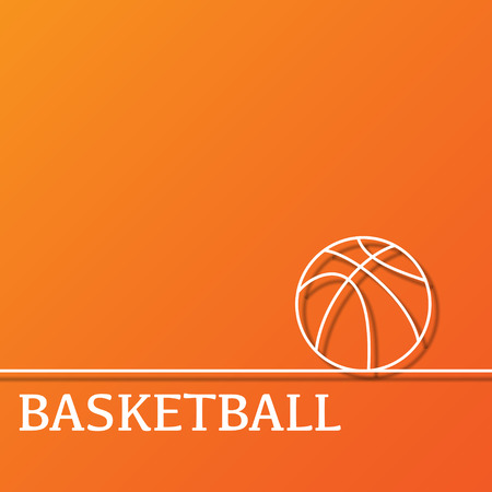 Orange background with white outline basketball and textのイラスト素材