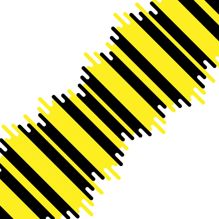 Black and yellow diagonal brush lines isolated on white backgroundのイラスト素材