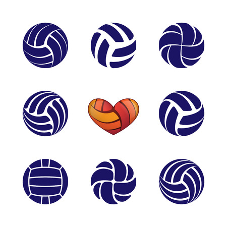 Volleyball silhouettes setのイラスト素材