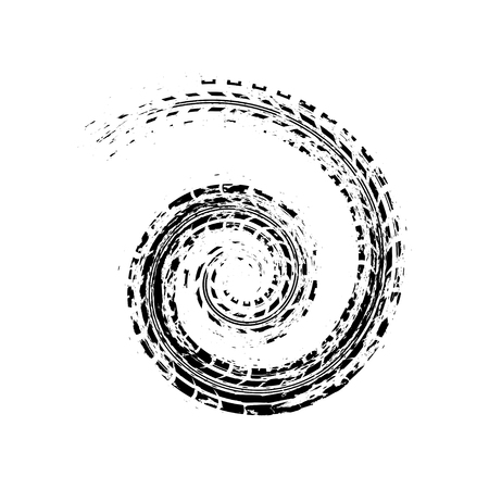 Tire track spiralのイラスト素材