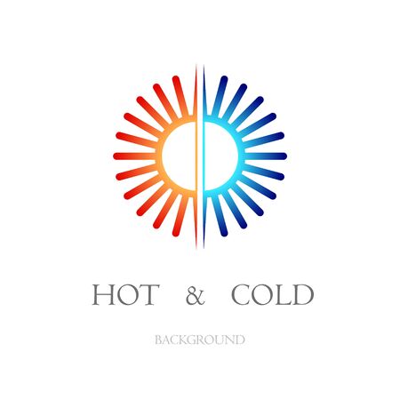 Hot and cold white backgroundのイラスト素材
