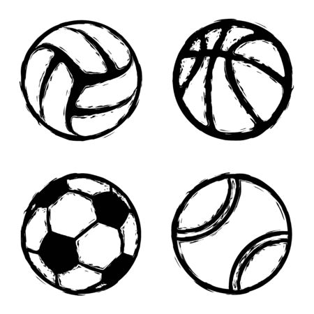Sport grunge ballsのイラスト素材