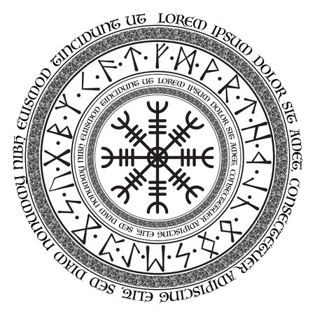 Runic scandinavian circle symbol backgroundのイラスト素材