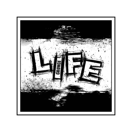 Life text grunge ink wallpaperのイラスト素材