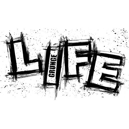 Life text grunge blots backgroundのイラスト素材