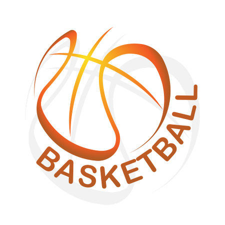 Basketball gradient outline symbol backgroundのイラスト素材