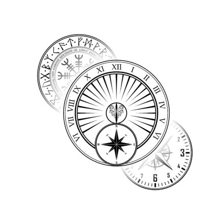 Different circle black elements backgroundのイラスト素材