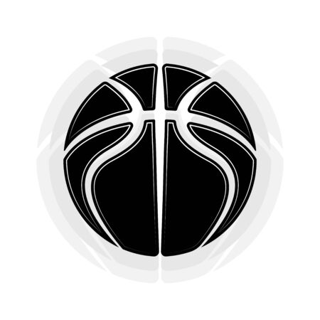 Black abstract basketball symbol isolated on white backgroundのイラスト素材