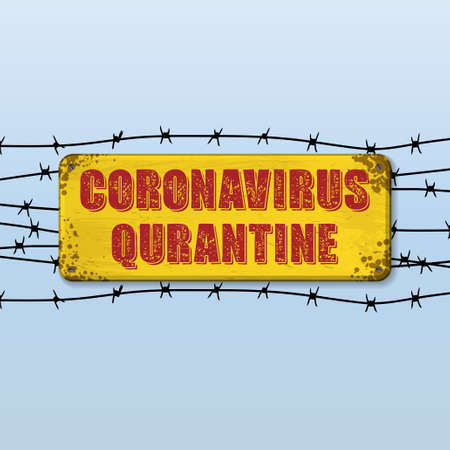 Yellow quarantine nameplateの写真素材