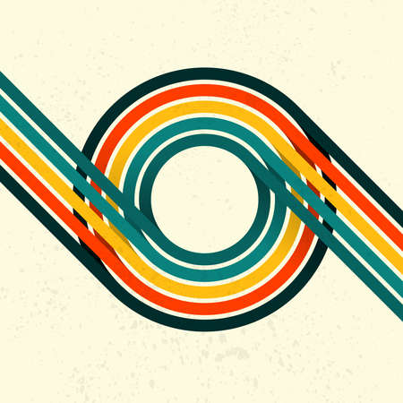 Retro grunge circle linesのイラスト素材