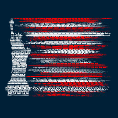 Red and white lines and Statueのイラスト素材