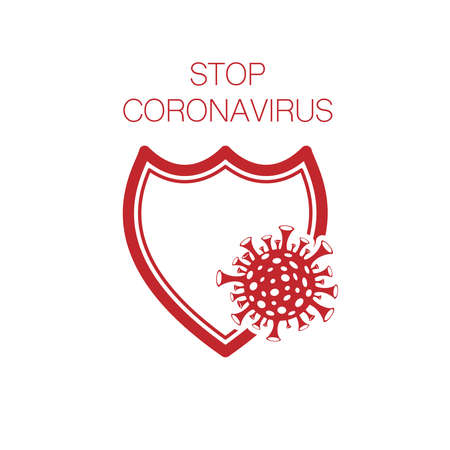 Red virus symbol shieldのイラスト素材