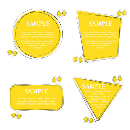 Quote yellow outline framesのイラスト素材