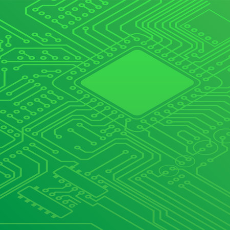 Electric green circuit perspective background