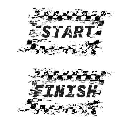 Start and finish sport flagsのイラスト素材
