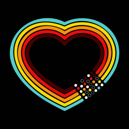 Retro heart dots backgroundのイラスト素材