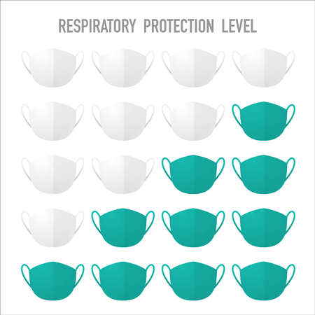 Face breathing mask protection levelのイラスト素材