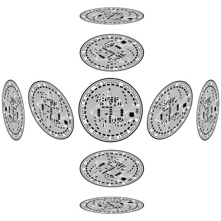 Crypto coin empty sidesのイラスト素材