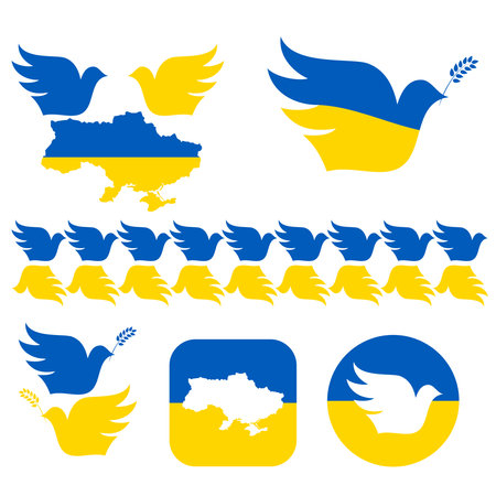 Ukraine colour background iconsのイラスト素材