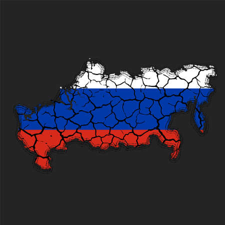 Russia world isolation cracked backgroundのイラスト素材