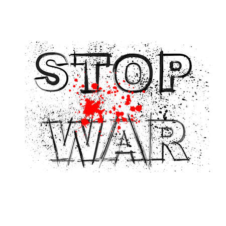 Stop war grunge text outlineのイラスト素材