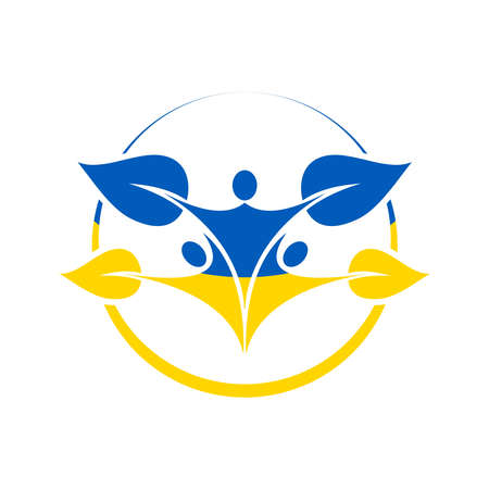 Ukraine family abstract silhouetteのイラスト素材