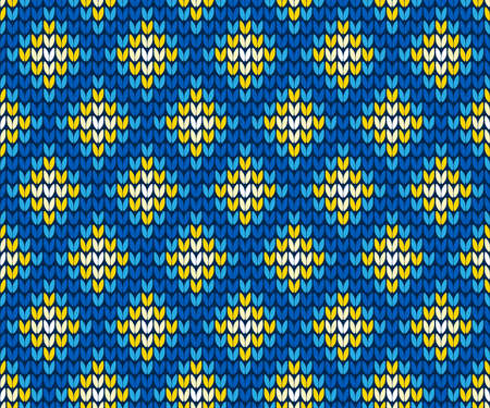 Rhombus knitting pattern Ukrainian colorのイラスト素材