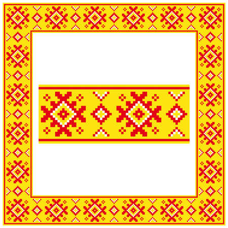 Ornament square colour patternのイラスト素材