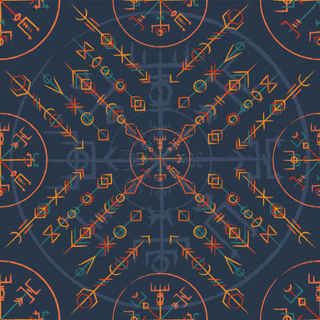 Abstract runes colorful bannerの写真素材